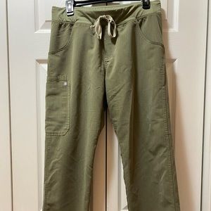 FIGS olive green cargo scrub pants